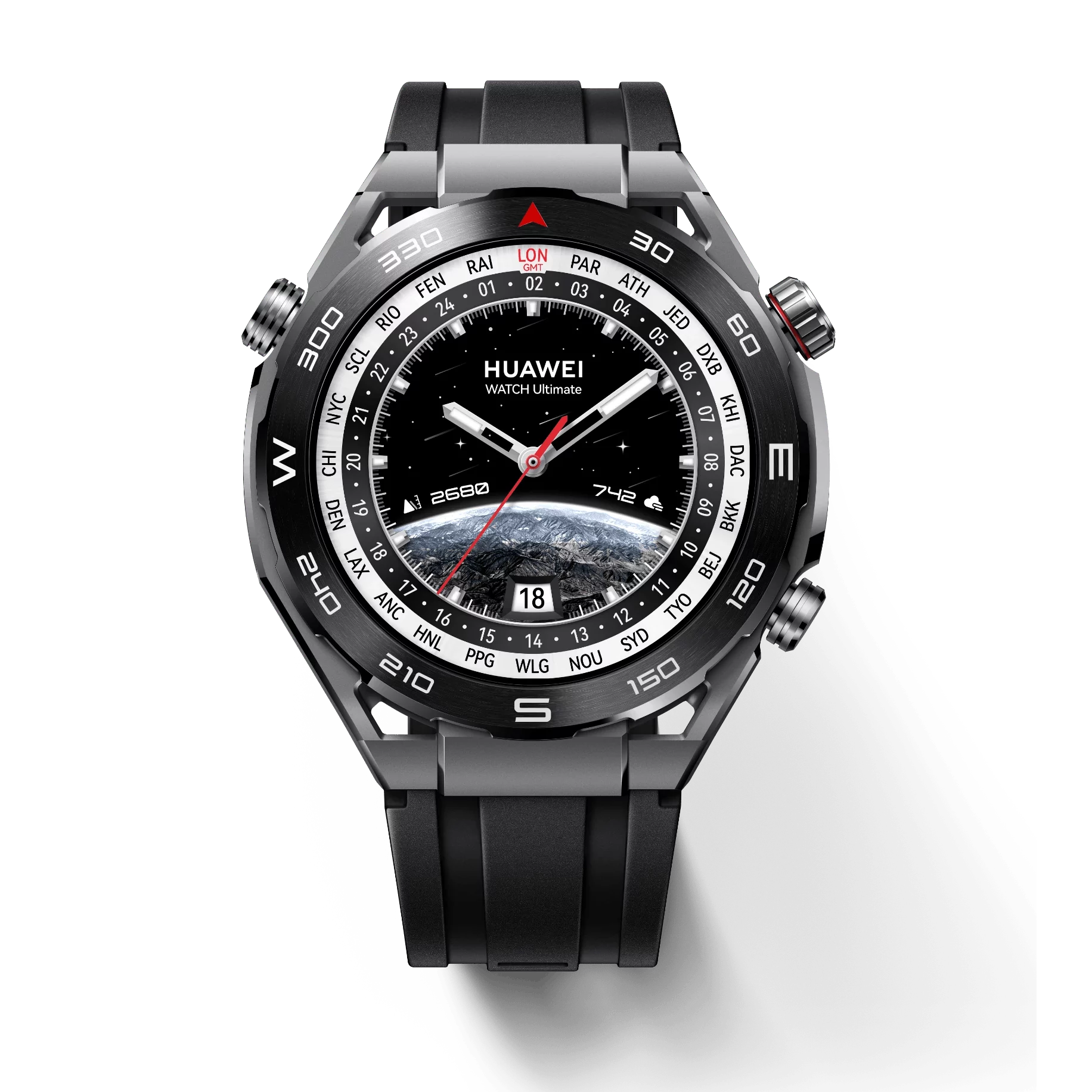 Montre Connectee Huawei Watch Ultimate 48 mm noir avec une bracelet noir