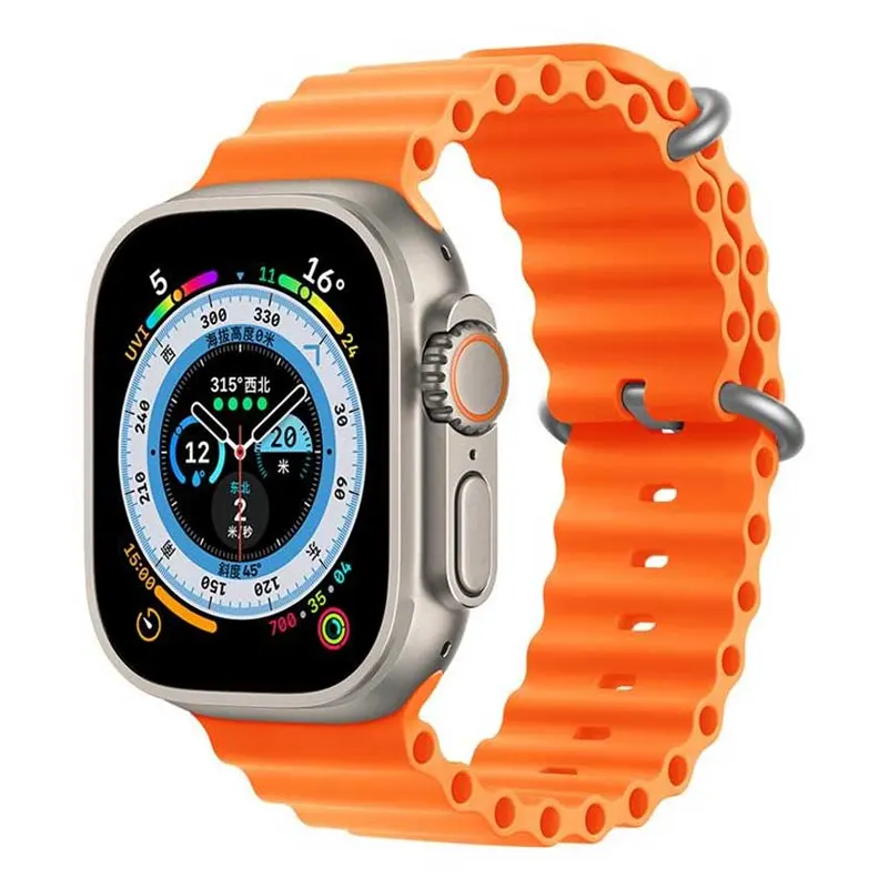 Bracelet Ocean en Silicone Orange pour Apple Watch