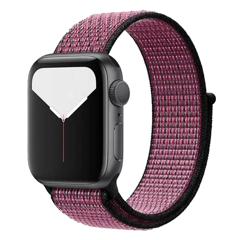 Bracelet Sport en nylon tissé Prune Rose pour Apple Watch