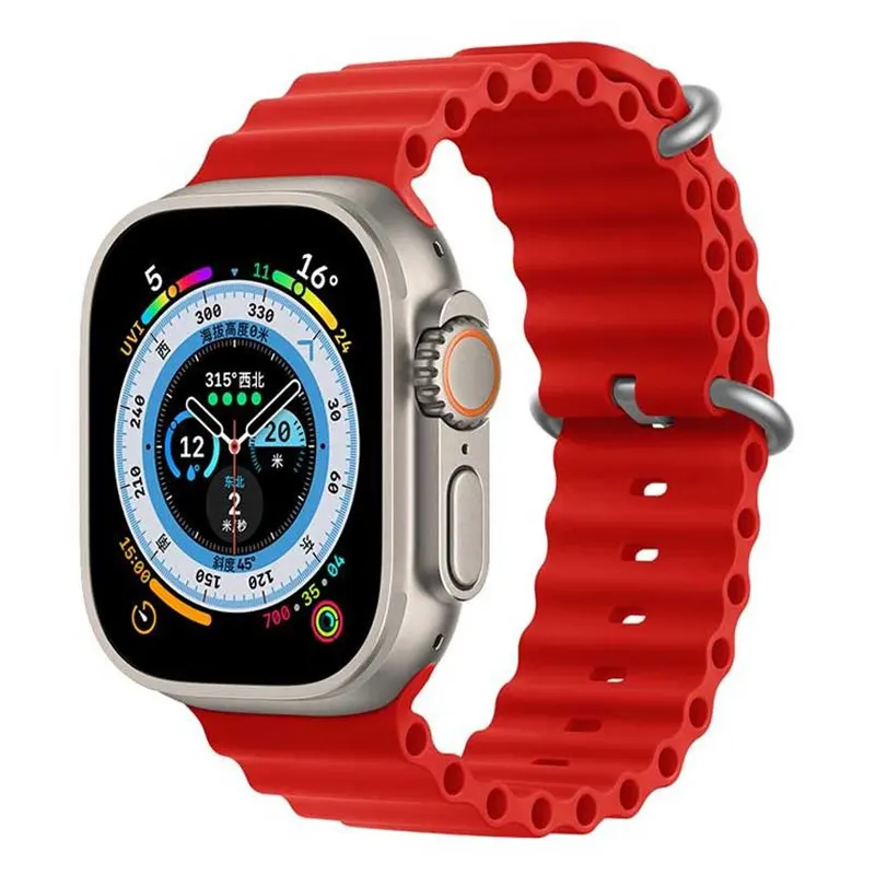 Bracelet Ocean en Silicone Rouge pour Apple Watch