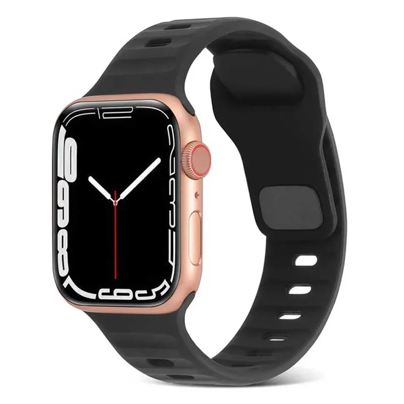 Bracelet Sport en Silicone Noir pour Apple Watch