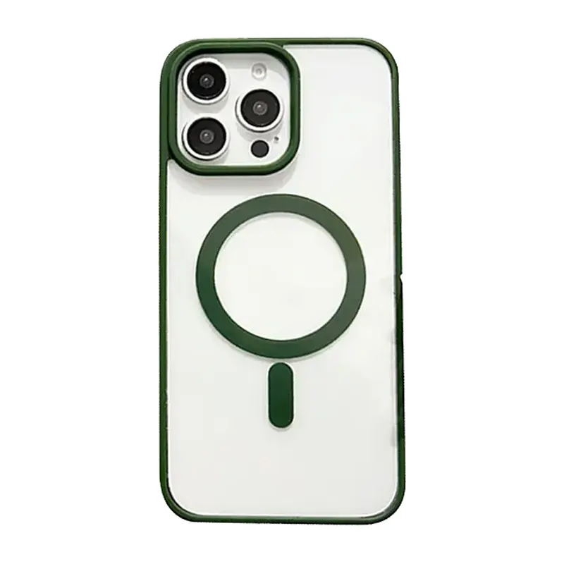 Coque Magnétique Transparente Vert pour iPhone 13 Pro