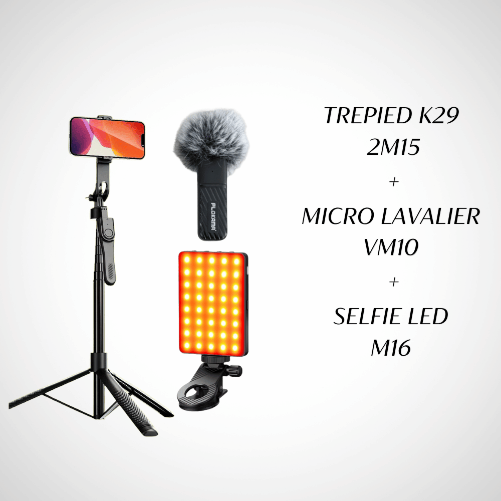 Micro Vm10 + Trepied K29 2m15 + Selfie Led M16