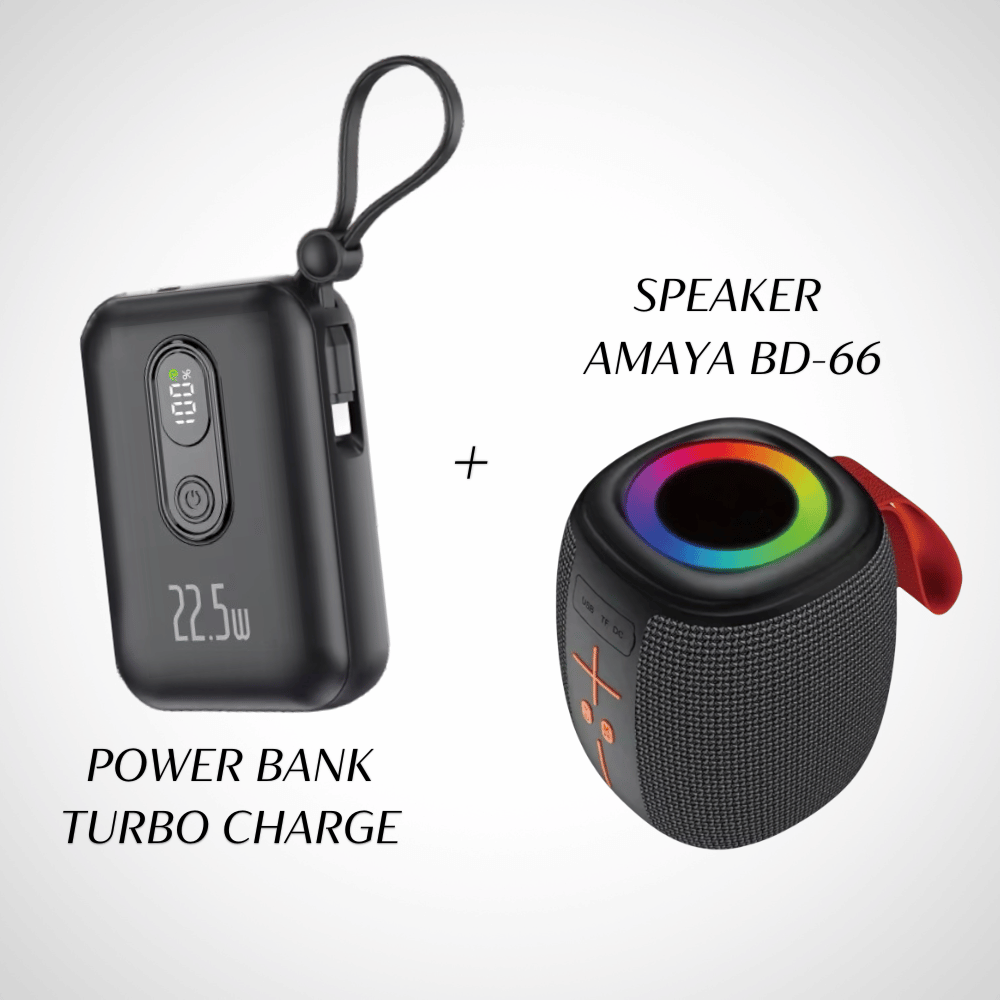 Power Bank Turbo Charge + Speaker Amaya BD-66