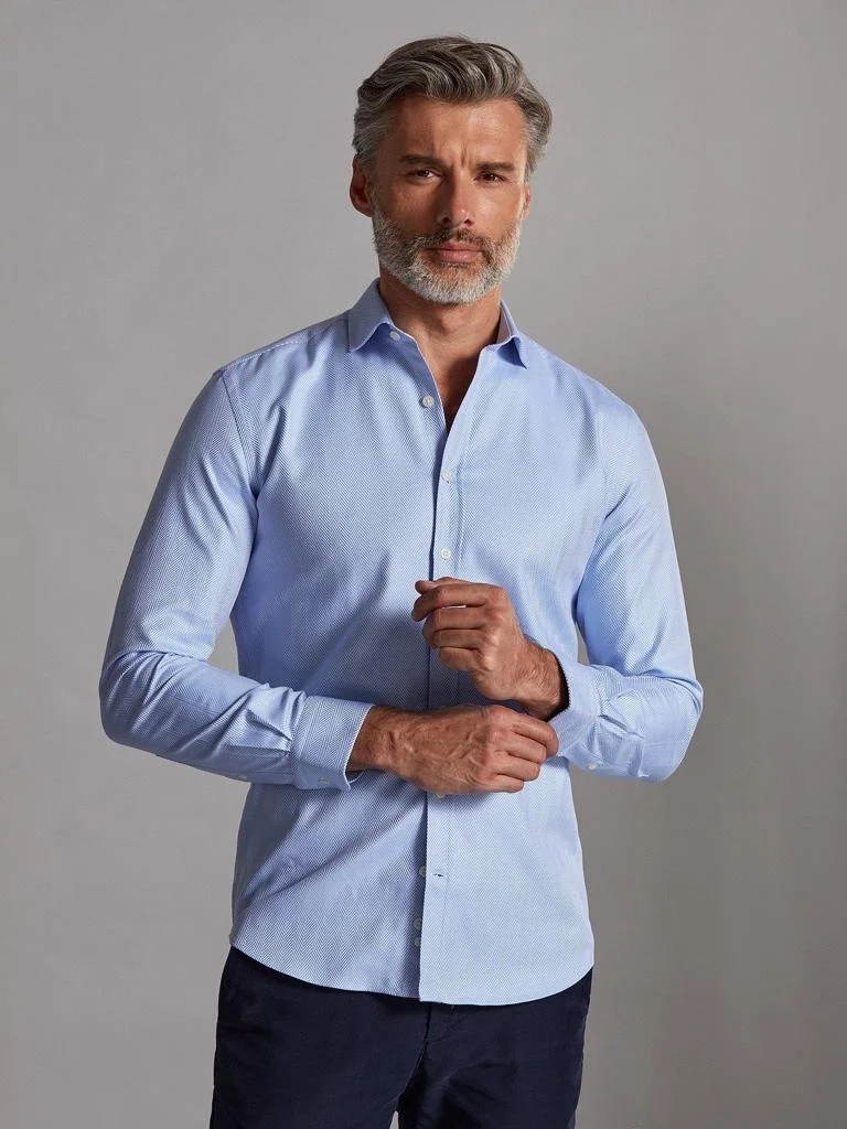 Chemise cintrée Come en chevron ciel