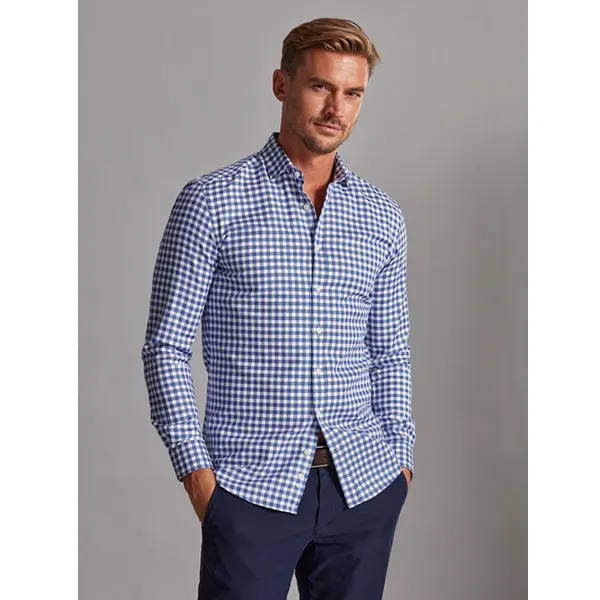Café Coton Chemise Phil à carreaux marine