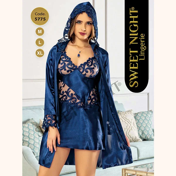 Ensemble 2 pièces robe et nuisette Bleue