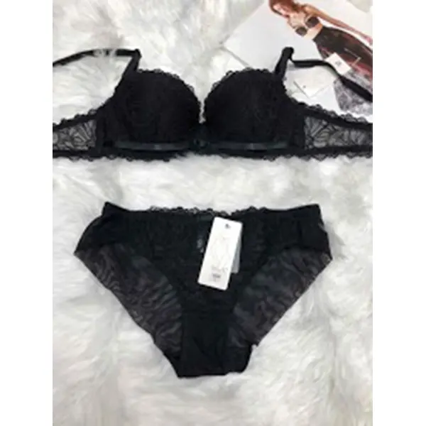 Weiyesi – 5538 Pack – Ensemble Soutien-Gorge – Noir