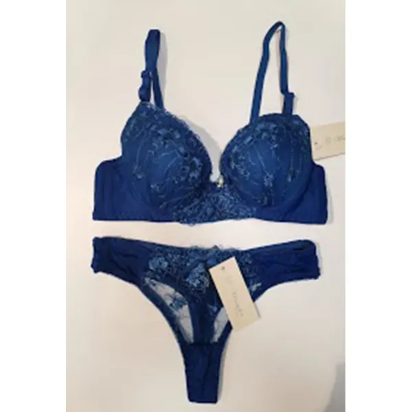Marylin – MM19957 Pack – Ensemble Sg+String – Bleu Foncé