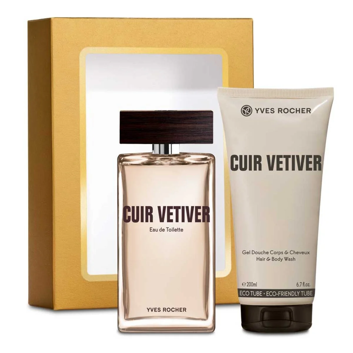 Y.R Coffret Eau de toilette et Gel douche homme – Cuir Vetiver