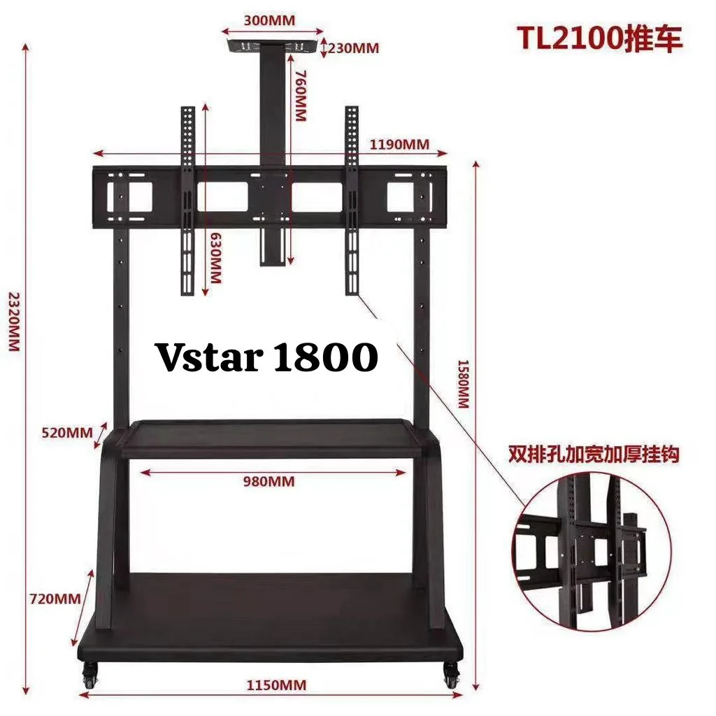TABLE SUPPORT TELEVISEUR 32 90 POUCES VSTAR 1800