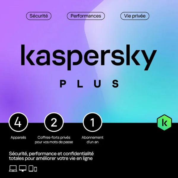 Antivirus professionnel Kaspersky Anti-Virus Plus - Licence 4 postes 1 an