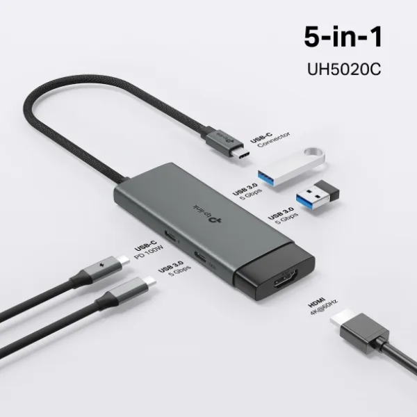 Adaptateur USB-C 5-en-1 TP-Link TL-UH5020C