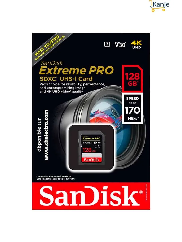 Carte mémoire SD SanDisk Extreme Pro 128Go