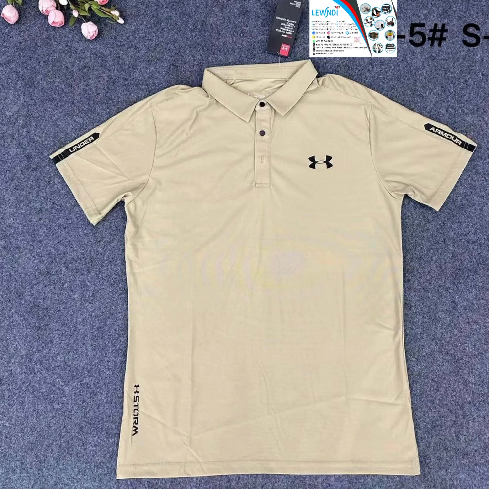 T-shirt col roulé (Beige) Under Armour TCRMS06