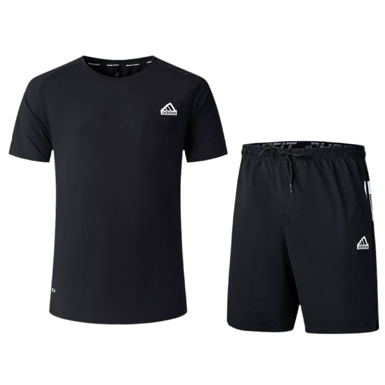 Ensemble de sport Adidas Unisexe – T-shirt & Short (Noir)