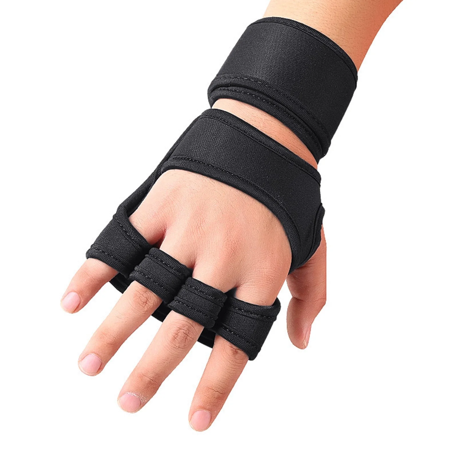 Gants avec Bracelet de Poignet Sport Haute Élasticité Absorption de la Sueur Antidérapant
