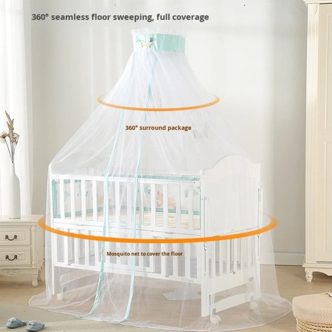 Ciel de Lit & Moustiquaire Bébé pour Berceau Jacquard – Protection 360° pour Lit Bébé