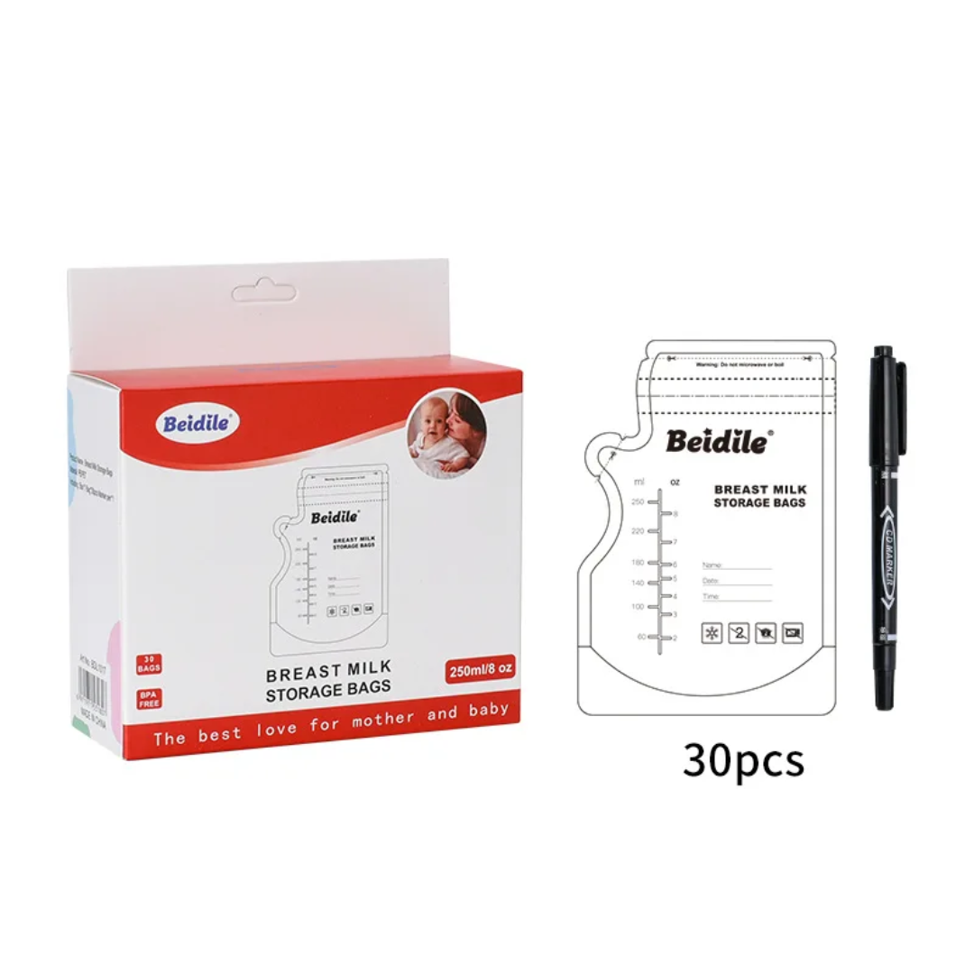 Sachets de Conservation du Lait Maternel Beidile 250ml – 30 Pièces