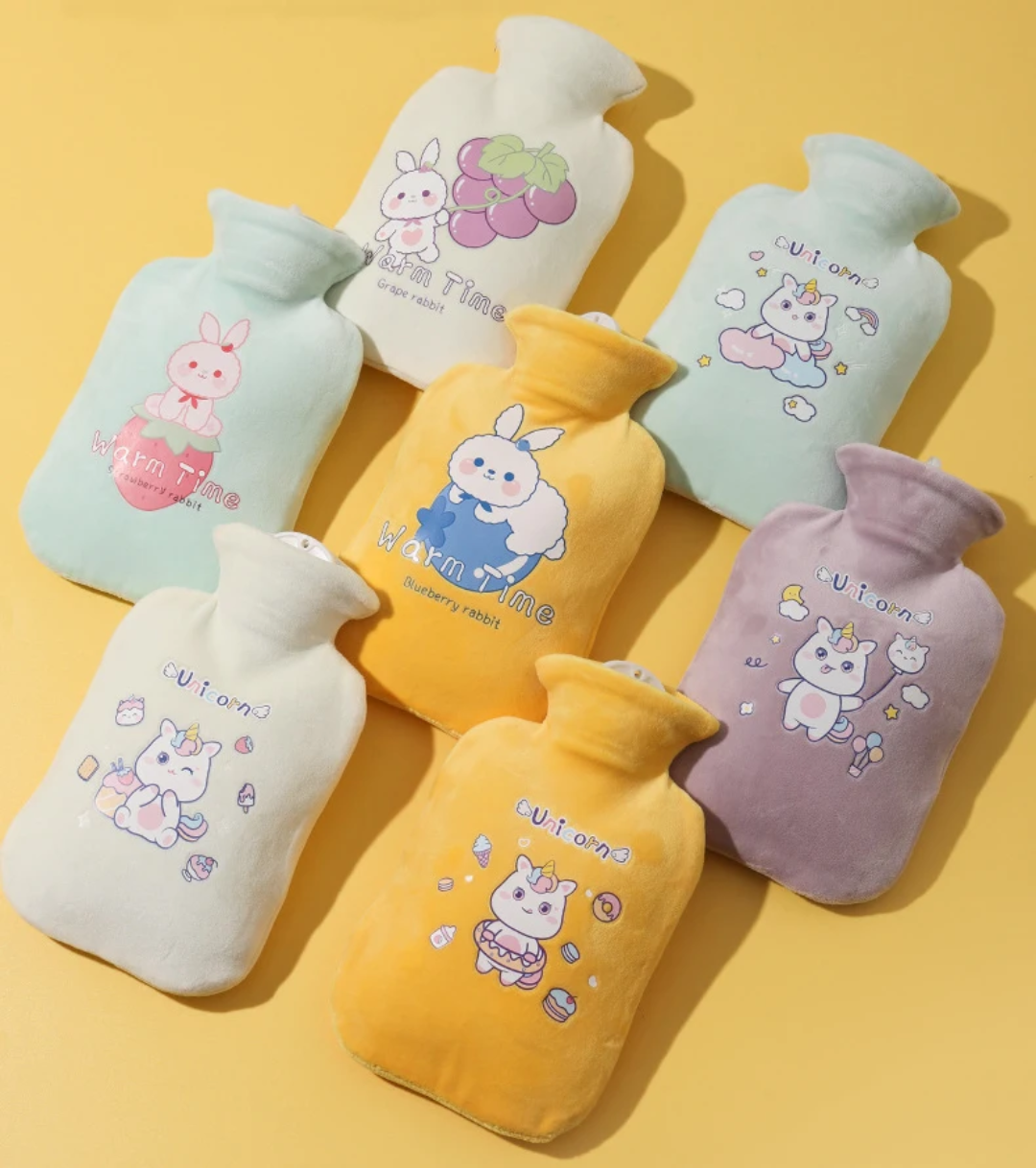 Bouillotte Bébé 1000ML avec Housse Peluche – Warm Time Lapin & Licorne | Maternita Dakar