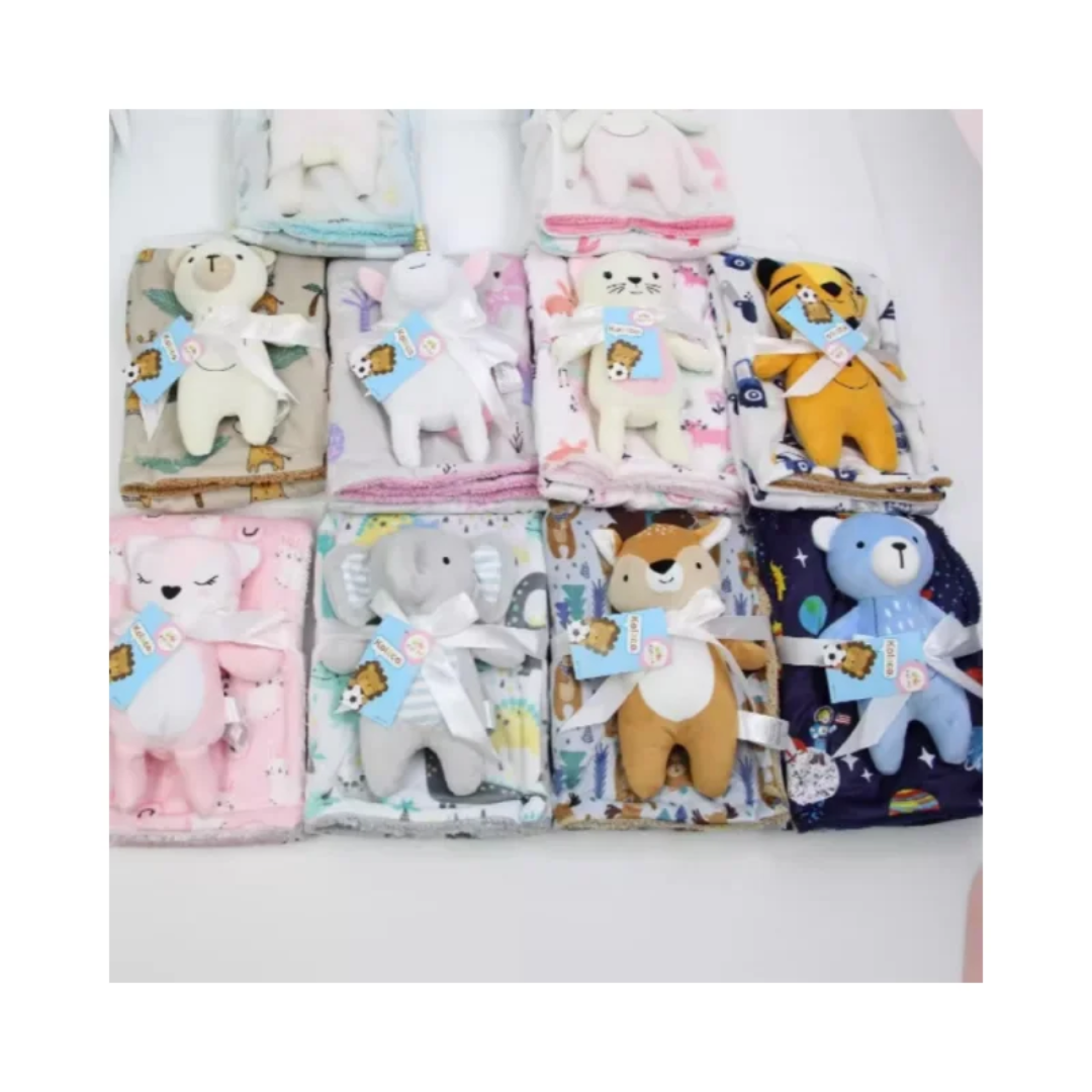 Coffret Couverture Bébé + Peluche Kolaco – Cadeau Naissance Idéal au Sénégal