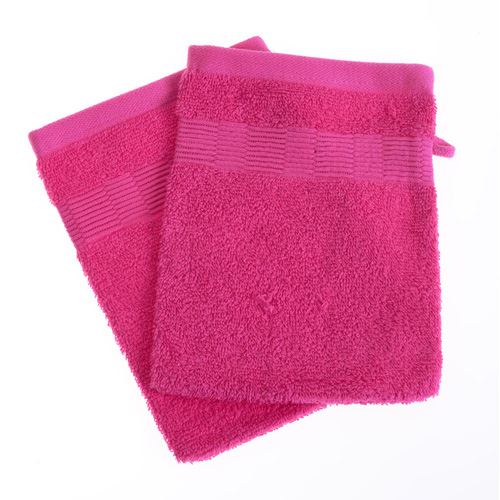 LOT DE 2 GAN DE BAIN BEBE COTON ROSE