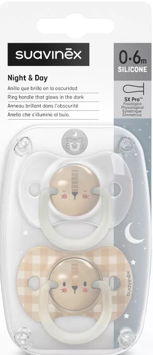 Lot de 2 tétines Nuit et days Physiologique SX Pro