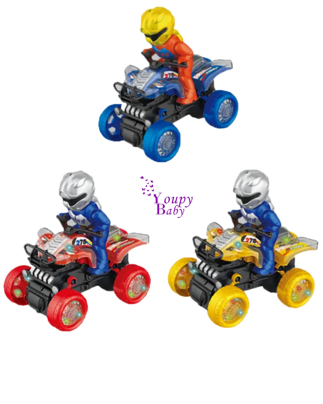 Moto de plage avec lumières et musique pour enfants 3+