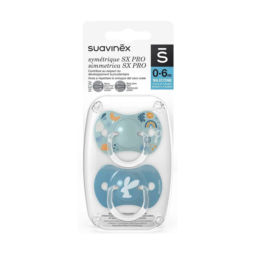 Lot de 2 tétines pour bébé en silicone 0-6 mois