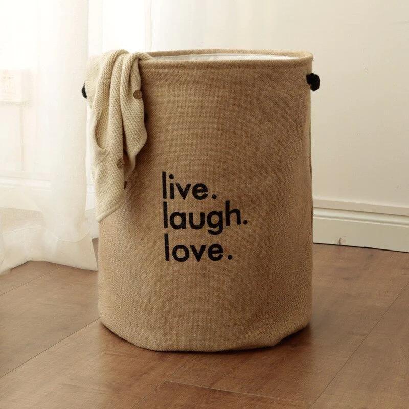 Sac à Linge Epais Double Couche Pliable Rond – 60L
