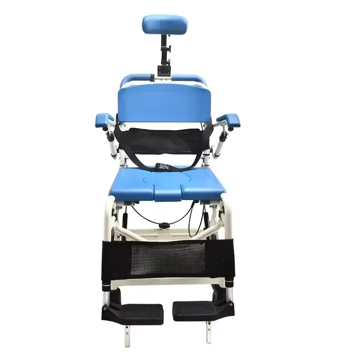 Chaise de transfert médicale multifonction inclinable avec pot intégré – Confort & sécurité