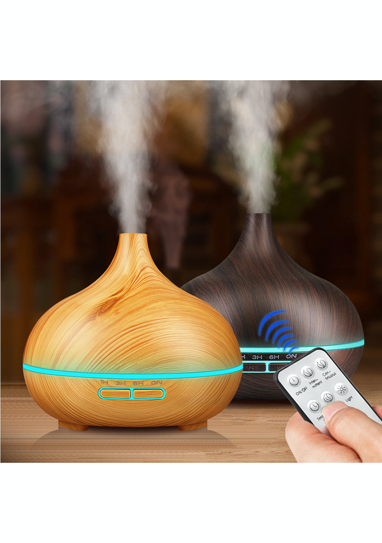 Air Humidifier – Aroma Diffuseur avec Télécommande – 300mL