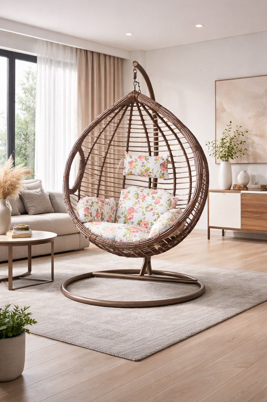 Chaise Balançoire Suspendue Marron
