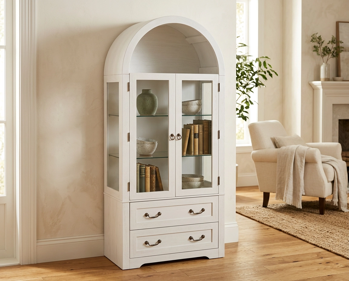 VITRINE ARCHE BLANCHE 90X40X200