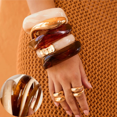 SET DE 2 BRACELETS EN RESINE