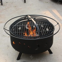 barbecue avec grille, (foyer de 75 cm avec étoile et lune)