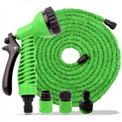 Tuyau Arrosage Extensible + Pistolet À Eau 7 Jets + Embout Universel 60 M