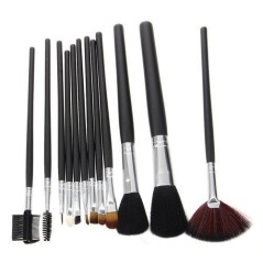 Lot de 12 Pinceaux de Maquillage - Noir