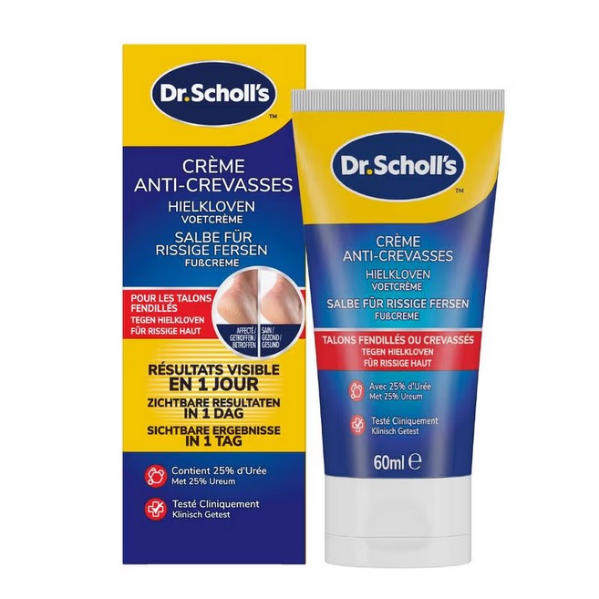 Dr. Scholl Crème Pieds Onguent Réparateur Actif Talons Crevassés à l’Urée et Kératine 60 ml