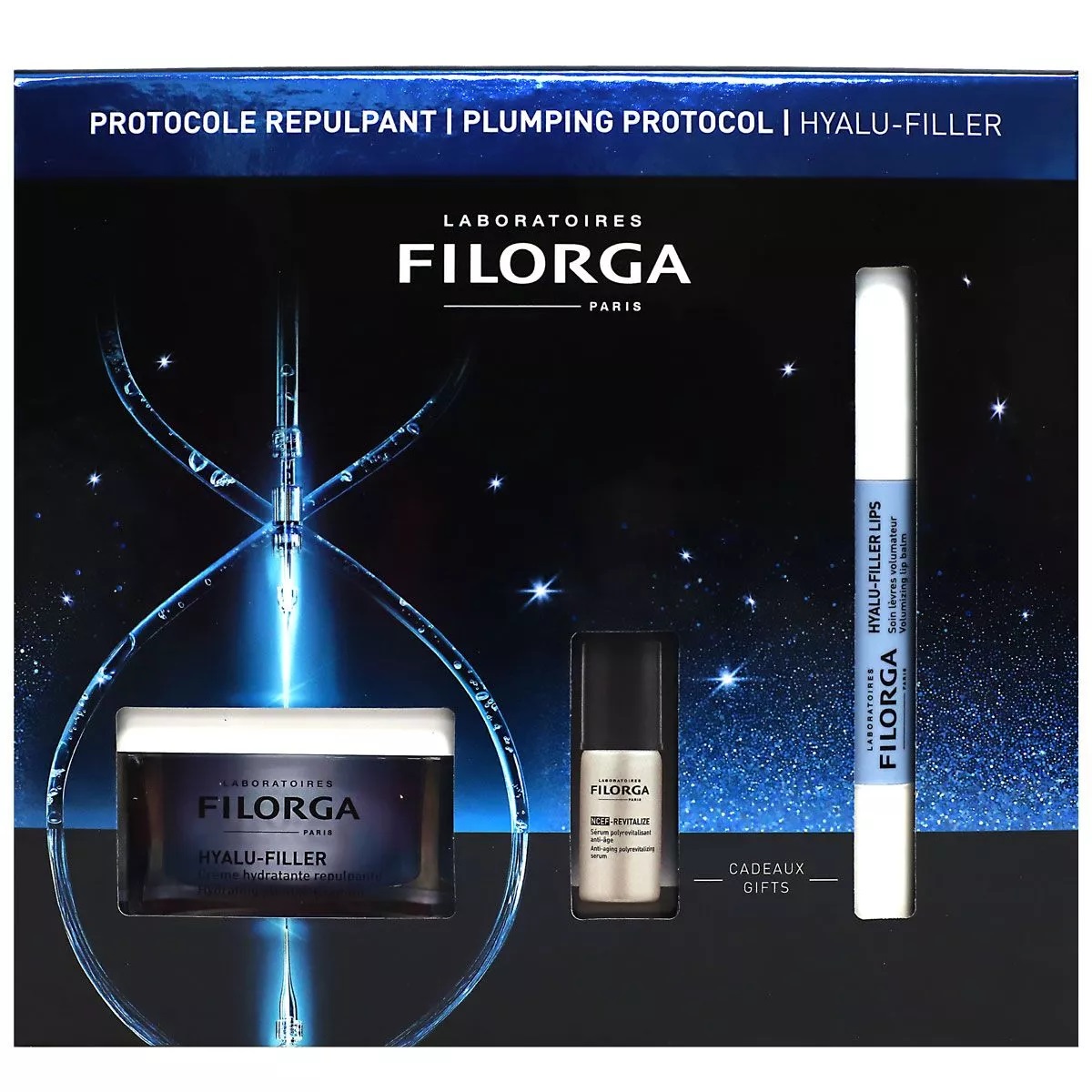 Filorga Coffret Hyalu Filler Protocole Repulpant Crème 50ml + Sérum 5ml + Soin Lèvres 4g
