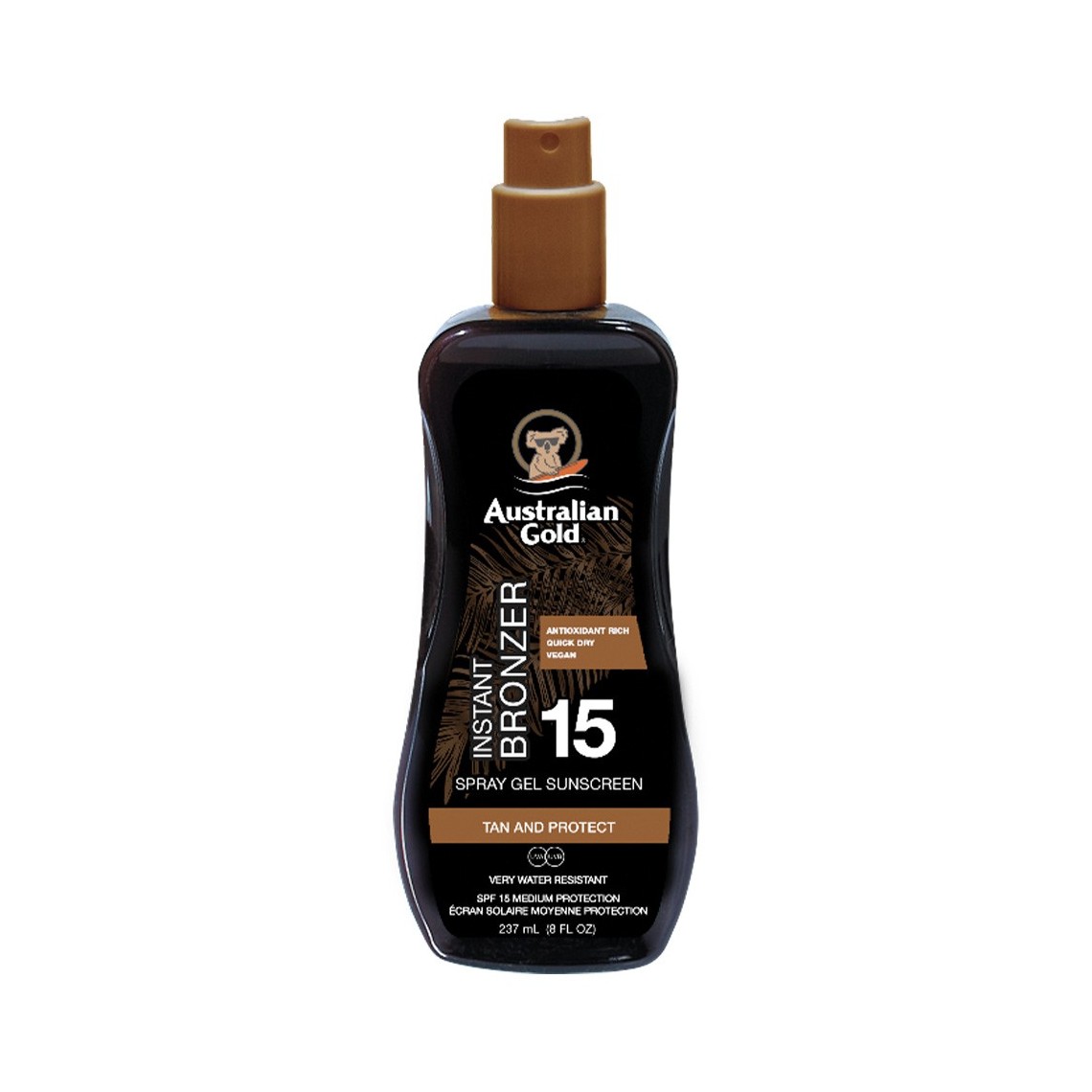 Australian Gold Spf15 Spray Gel avec Bronzer Instantané 237 ml
