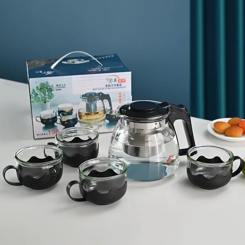 Ensemble Théière 1L, infuseur, verres