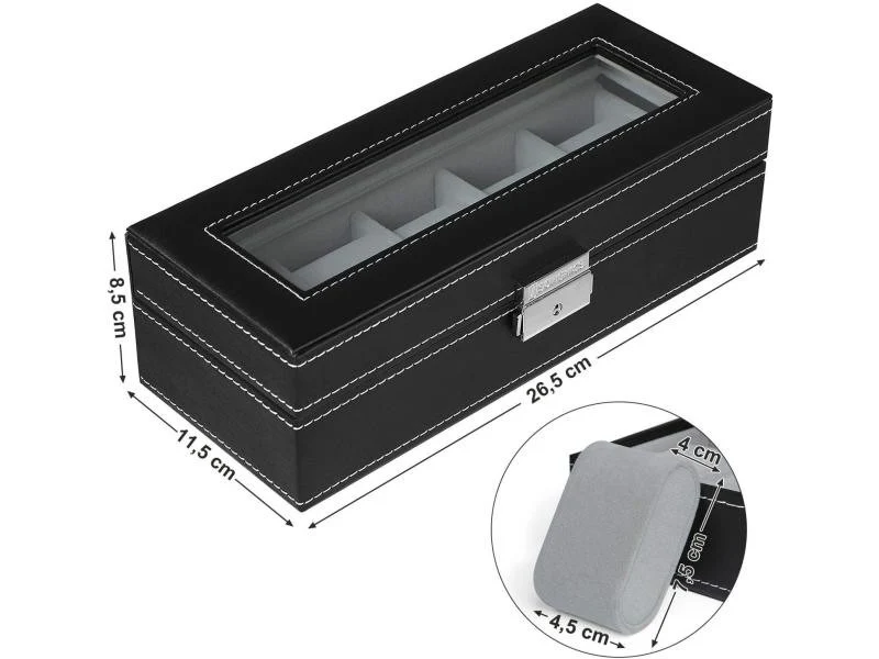 Coffret Boîte à Montres 6 Compartiments