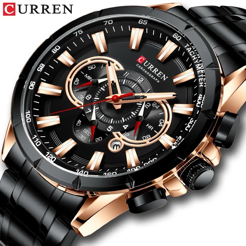 Montre Curren Fashion Black Gold