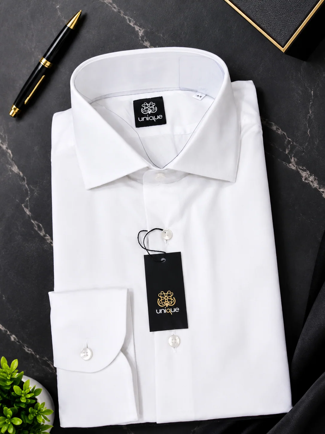 Chemise Col italien en Coton