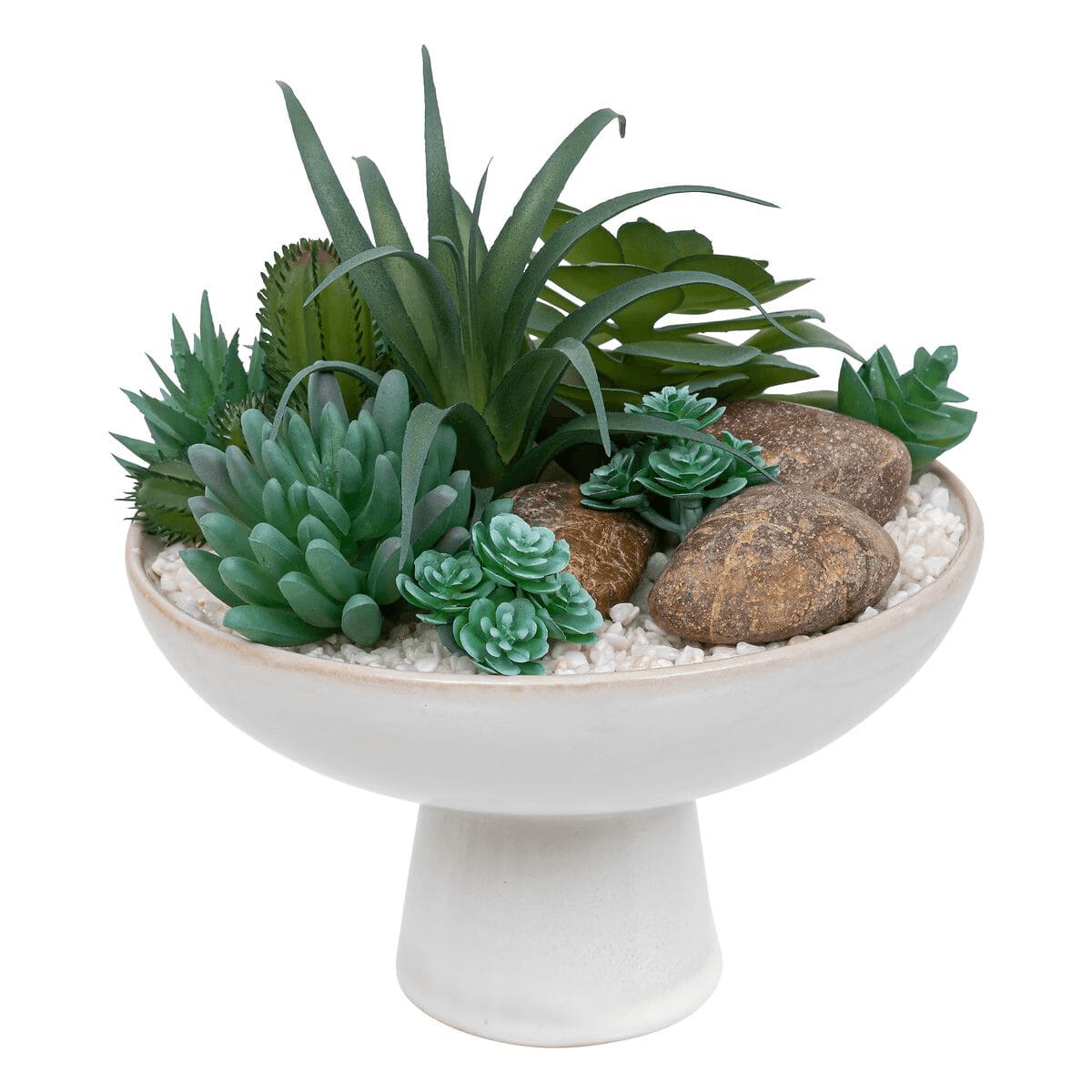 Composition plantes grasses artificielles Pot céramique, H.20 cm - Discount Sénégal