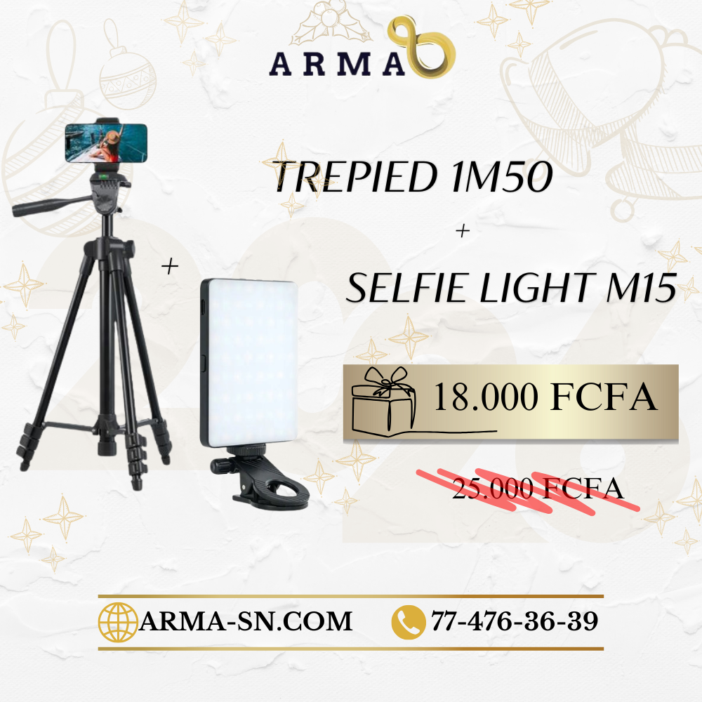 Trepied 1m50 + Selfie Light M15