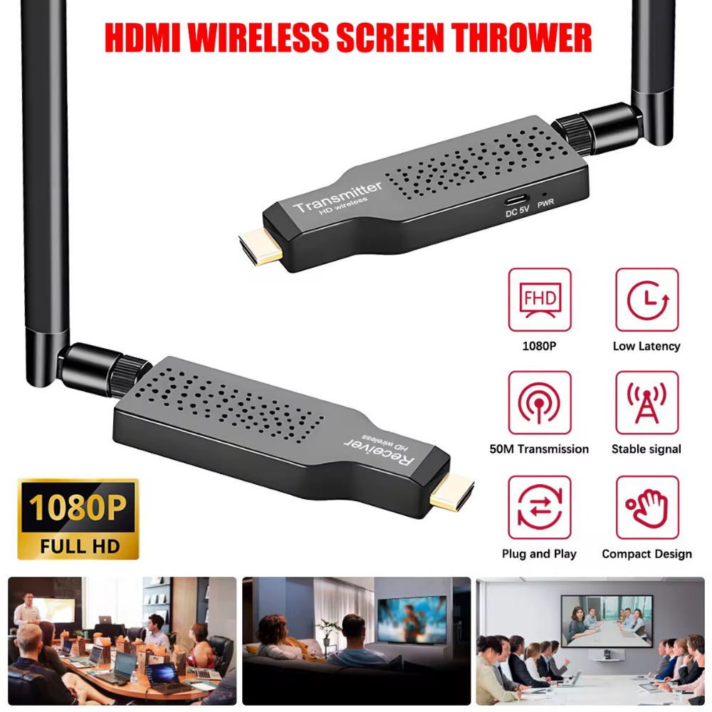 Transmetteur HDMI Sans Fil 1080P – 50 Mètres – haute résolution