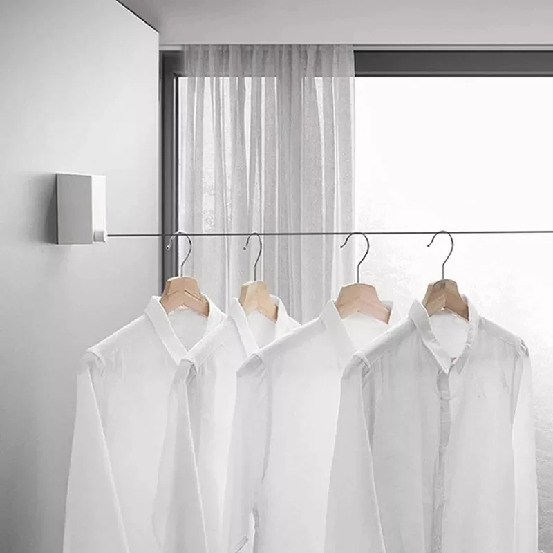 Corde à linge rétractable 4,2 m – Séchage Invisible Intérieur & Extérieur