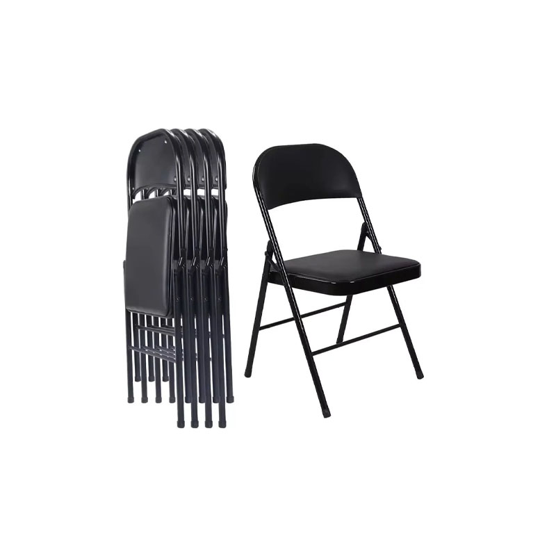 Chaise pliante avec siège rembourré en similicuir